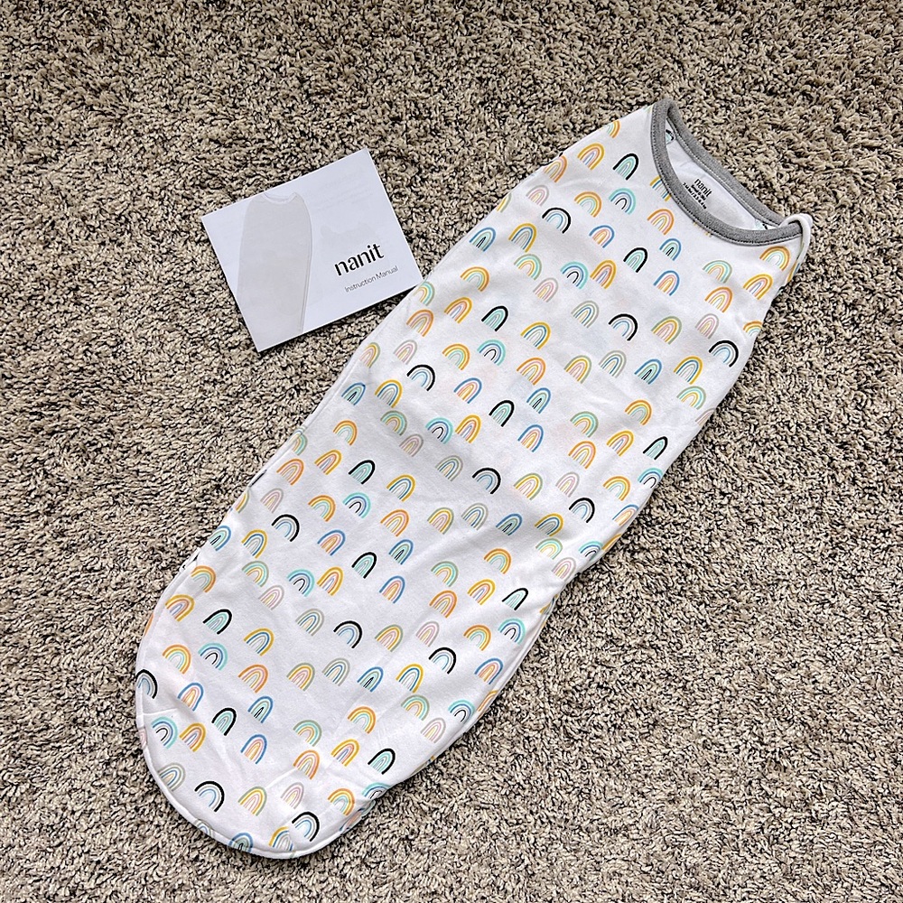 Nanit Sleep Wear Swaddle in Sweet Rainbows NWOT